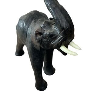 Elephant paper Mache Figurine Black good luck  home decor
